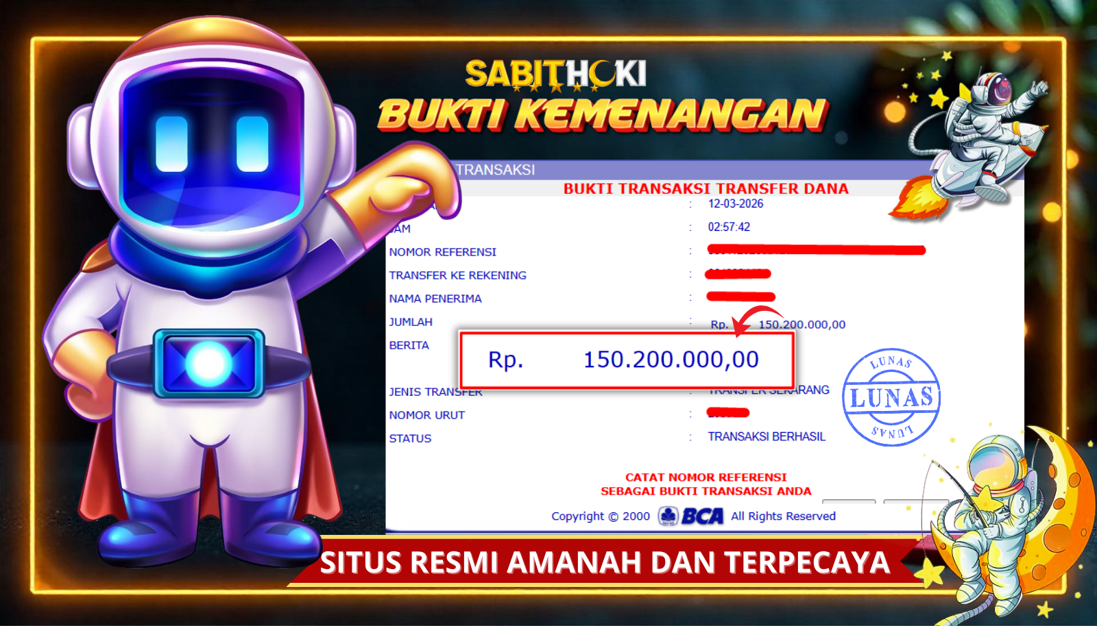 SELAMAT KEPADA MEMBER SETIA SABITHOKI BERHASIL JACKPOT DI PERMAINAN SPACEMAN